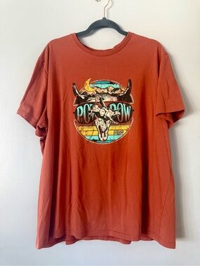 Rock & Roll Denim x Dale Brisby Rodeo Time Graphic Tee - Rust Orange